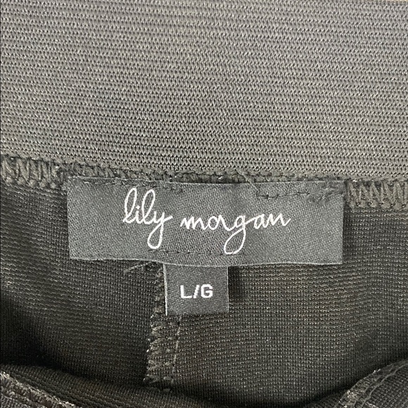 Lily Morgan Cropped Pants Black Windowpane Pull On Trousers - Picture 11 of 12